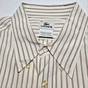 Lacoste Men's Striped Cream Shirt